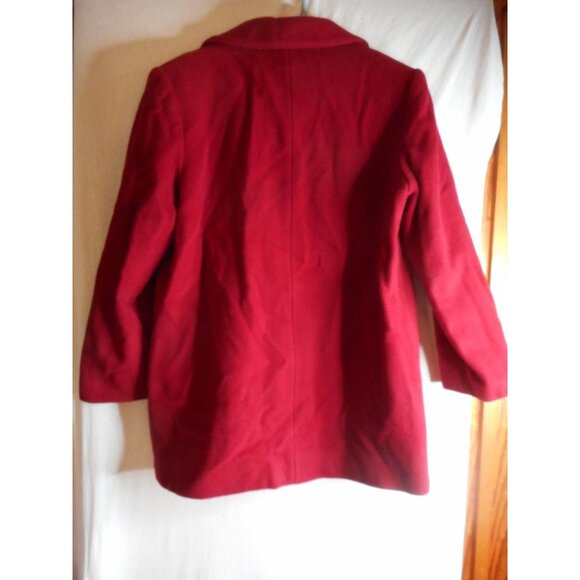 Burgundy 100% wool Double Breasted Coat Size 8 by Forrani - Picture 3 of 3